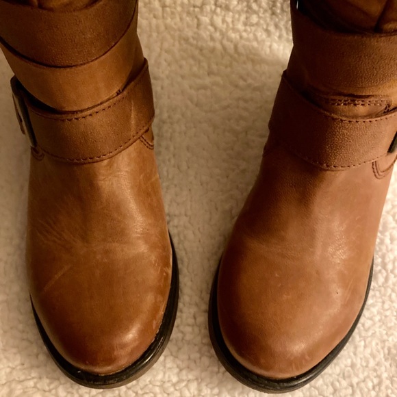 Steve Madden Brewzzer Cognac Leather Belted Boot - Picture 7 of 10